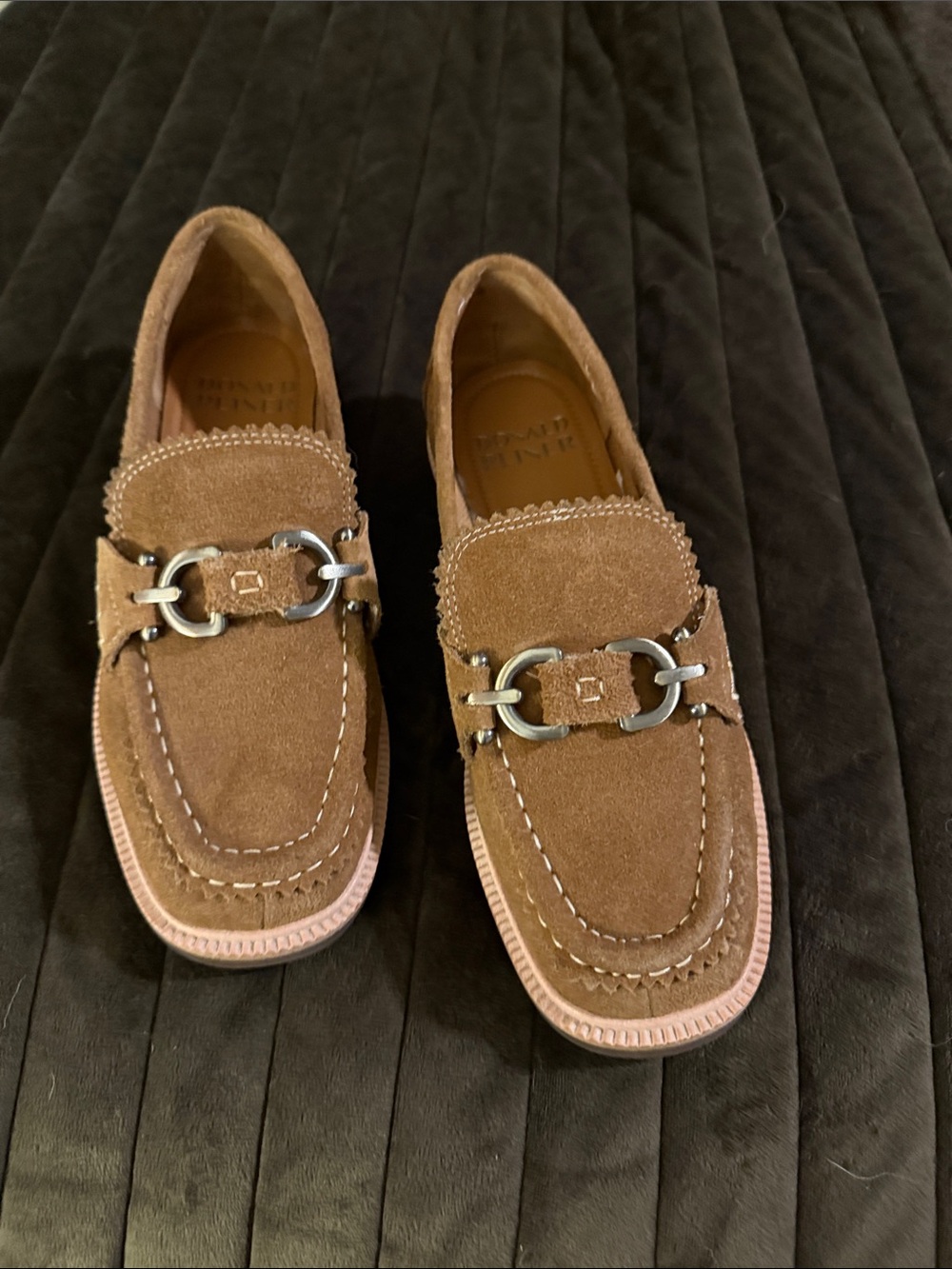 Donald Pliner Brown Suede Loafers